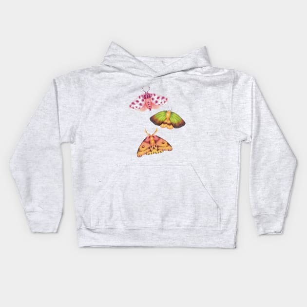 Cottagecore Moths Kids Hoodie by lizillu